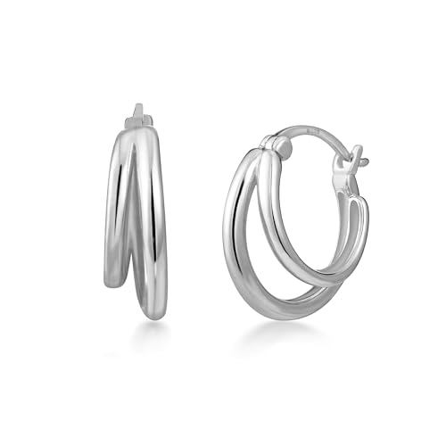 PHNIBIRD Creolen Silber Ohrringe Herren Damen Asymmetrische Design Ohrringe Kreolen Geeignet für Männer und Frauen zum Täglichen Tragen von PHNIBIRD