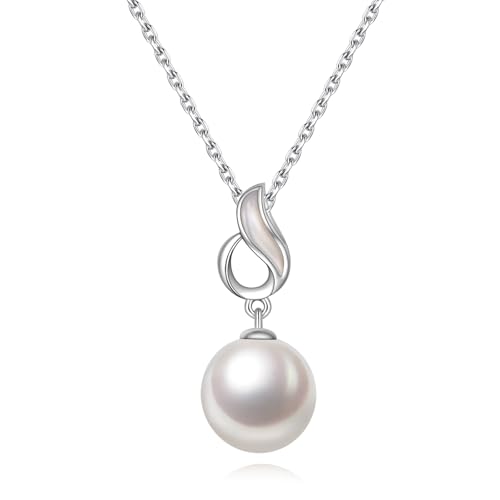 PHNIBIRD Perlenketten Damen Anhänger mit Perlen 925 Silber Halskette Kette Perlen mit Perlmutt Kette Geschenk für freundin von PHNIBIRD