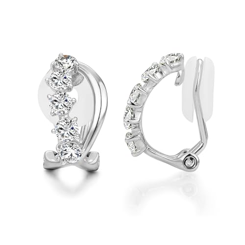 PHNIBIRD Ohrclips Damen Clip Ohrringe Ohne Ohrloch mit Zirkonia Einfach Geschenk Für Frauen Passend zur Abendgarderobe von PHNIBIRD