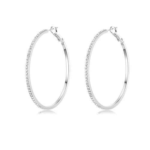 PHNIBIRD Creolen Silber 925 für Damen Ohrringe Groß Hypoallergene Leichte Geschenke für Frauen von PHNIBIRD