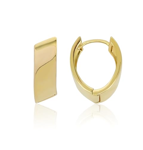 PHNIBIRD Ohrringe Gold Creolen aus 925 Sterling Silber Breit Dick Hypoallergene Creolen Damen Geschenke für Frauen von PHNIBIRD