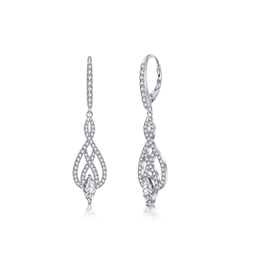 PHNIBIRD Ohrringe Hängend 925 Sterling Silber Keltischer Knoten Ohrringe Lang mit 5A Zirkonia Ohrhänger Damen 43mm Geschenke für Mama Frauen Freundin von PHNIBIRD