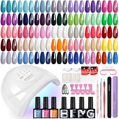 Phoenixy 36+4 Stk. U V Nagellack Set mit Lampe 48W Gel Nägel Set Gelnägel Starterset Geschenk Für Frauen von PHOENIXY