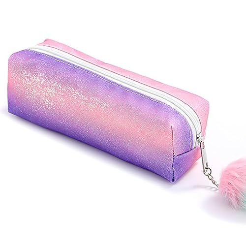 PHOGARY Federmäppchen Mädchen, Große Kapazität Mäppchen Mädchen für Schule, Stiftemäppchen Schlamppermäppchen mit Glitzer, Federtasche für Federmappe Erwachsene, Studenten (Fuchsia Farbverlauf) von PHOGARY