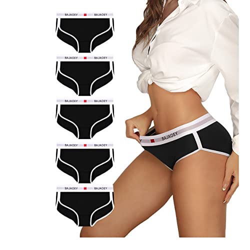 PHOLEEY 5er-Pack Slip Unterhosen Damen Unterwäsche Feuchtigkeitsableitende Baumwolle Atmungsaktives Bikini Höschen für frauen Weiche Bequeme Slips, XL von PHOLEEY