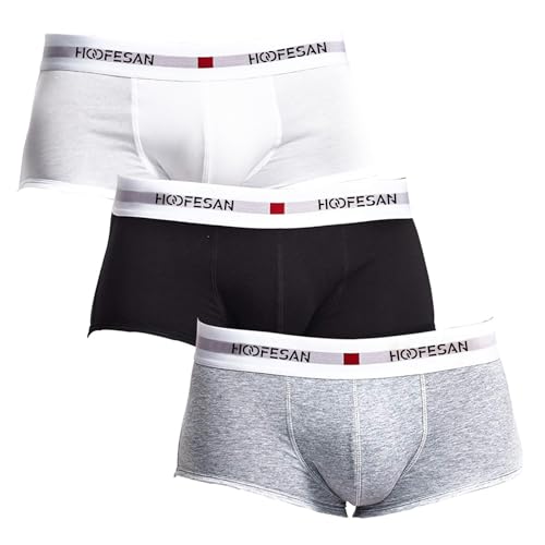 PHOLEEY Boxershorts Herren 3er Pack Baumwolle Männer Unterwäsche Unterhosen Retroshorts Boxer von PHOLEEY