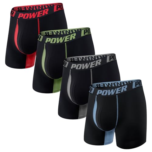 PHOLEEY Boxershorts Herren 4er Pack Männer Unterwäsche Unterhosen Weich bequem Retroshorts von PHOLEEY