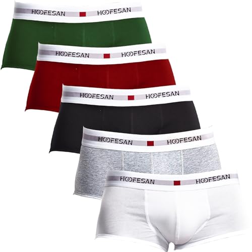 PHOLEEY Boxershorts Herren 5er Pack Baumwolle Männer Unterwäsche Unterhosen Retroshorts Boxer von PHOLEEY