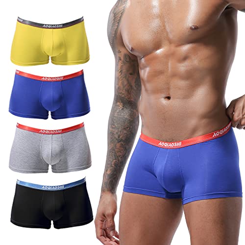 PHOLEEY Herren Boxershorts Set Modal Atmungsaktive Komfort Slips 4er-Pack Männer Unterwäsche Unterhosen Retroshorts Boxer von PHOLEEY