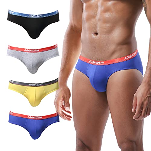 PHOLEEY Herren Modal Mikrofaser Unterwäsche Slips Low Rise Unterstützung Brief Elastischer Bund Slips Unterhose 4er Pack,XL von PHOLEEY