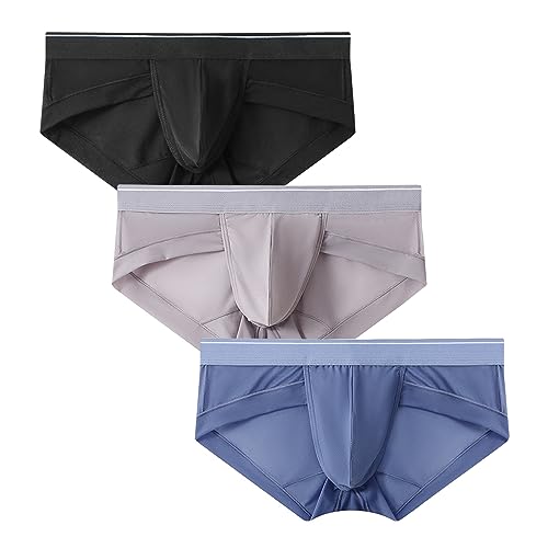PHOLEEY Herren Slip Unterhosen Microfaser Unterwäsche Männer Slips mit ohne Eingriff Atmungsaktives Weich Unterhose 3per Pack Stretch Boxer Trunk,XL von PHOLEEY