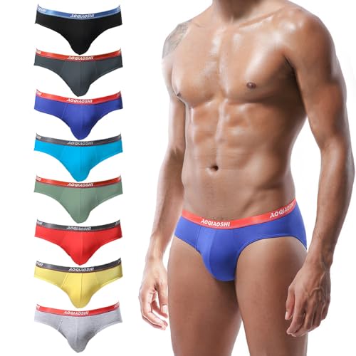 PHOLEEY Herren Unterwäsche Slips Modal Mikrofaser Low Rise Unterstützung Brief Elastischer Bund Slips Unterhose 8er Pack PHOLEEY Herren Unterwäsche Slips Modal Mikrofaser Low Rise Unterstützung Brief Elastischer Bund Slips Unterhose 8er Pack von PHOLEEY
