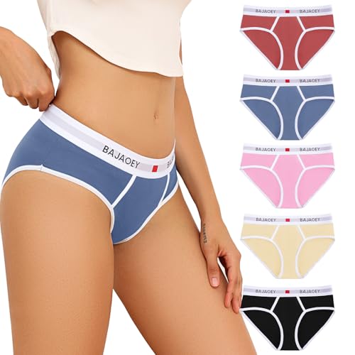 PHOLEEY Unterhosen Damen Slips Baumwolle Atmungsaktive Bequem Panties für Frauen 5er Pack von PHOLEEY