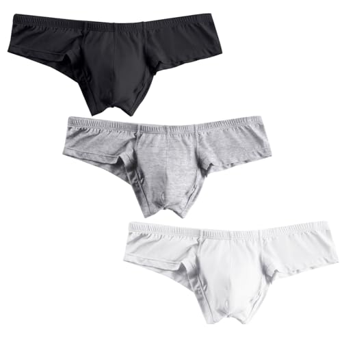 PHOLEEY Unterhosen Männer Slip Unterwäsche Herren Micro Modal Slips Niedrige Taille Weiche Atmungsaktive 3er-Pack,XXL von PHOLEEY