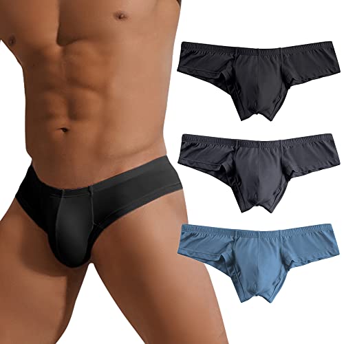 PHOLEEY Unterhosen Männer Slip Unterwäsche Herren Micro Modal Slips Niedrige Taille Weiche Atmungsaktive 3er-Pack von PHOLEEY