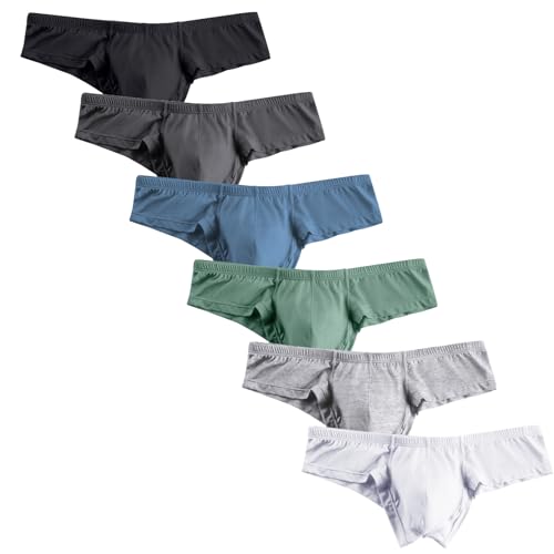 PHOLEEY Unterhosen Männer Slip Unterwäsche Herren Micro Modal Slips Niedrige Taille Weiche Atmungsaktive 6er-Pack von PHOLEEY