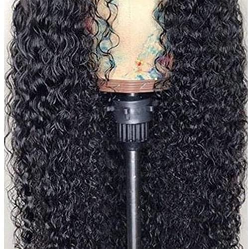 Perücken Haarperücke Kinky Curly 13X4 Lace Front Echthaarperücken Kompatibel mit Frauen Vorgezupft Natürliche Farbe Perückendichte 150% Mode Perücken (Color : A, Size : 20 Inch) von PHONME