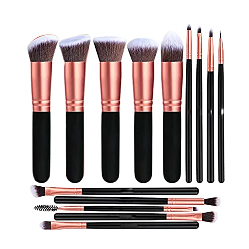 PHTOIT Make-up-Pinsel, hochwertig, synthetisch, Foundation, Puder, Concealer, Lidschatten, Make-up, 14-teiliges Pinsel-Set, Roségold von PHTOIT