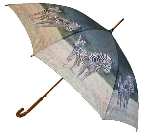 Regenschirm Zebras mit Holzgriff, Automatikschirm, Stockschirm, Schirm, Tiere Zebra von PIA