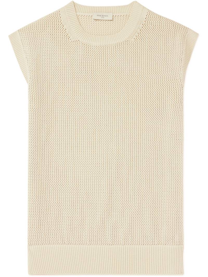 PIACENZA 1733 - Crochet-Knit Cotton Sweater Vest - Men - Neutrals - IT 54 von PIACENZA 1733