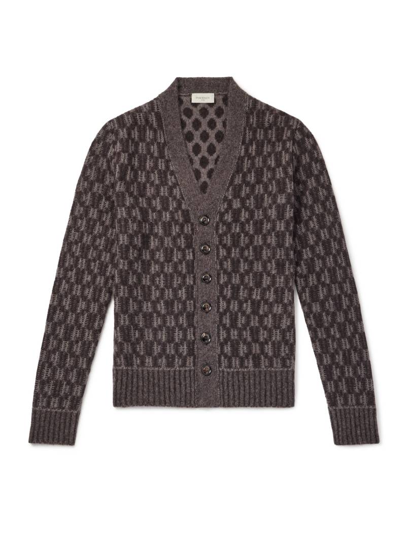PIACENZA 1733 - Jacquard-Knit Cashmere-Blend Cardigan - Men - Brown - IT 54 von PIACENZA 1733
