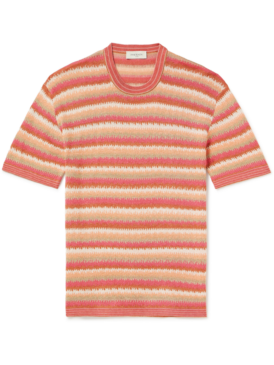 PIACENZA 1733 - Jacquard-Knit Silk and Linen-Blend T-Shirt - Men - Orange - IT 48 von PIACENZA 1733