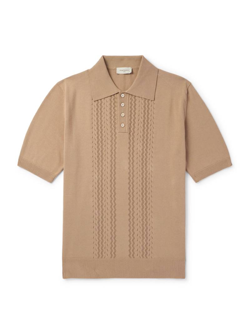 PIACENZA 1733 - Pointelle-Knit Cotton Polo Shirt - Men - Neutrals - IT 48 von PIACENZA 1733