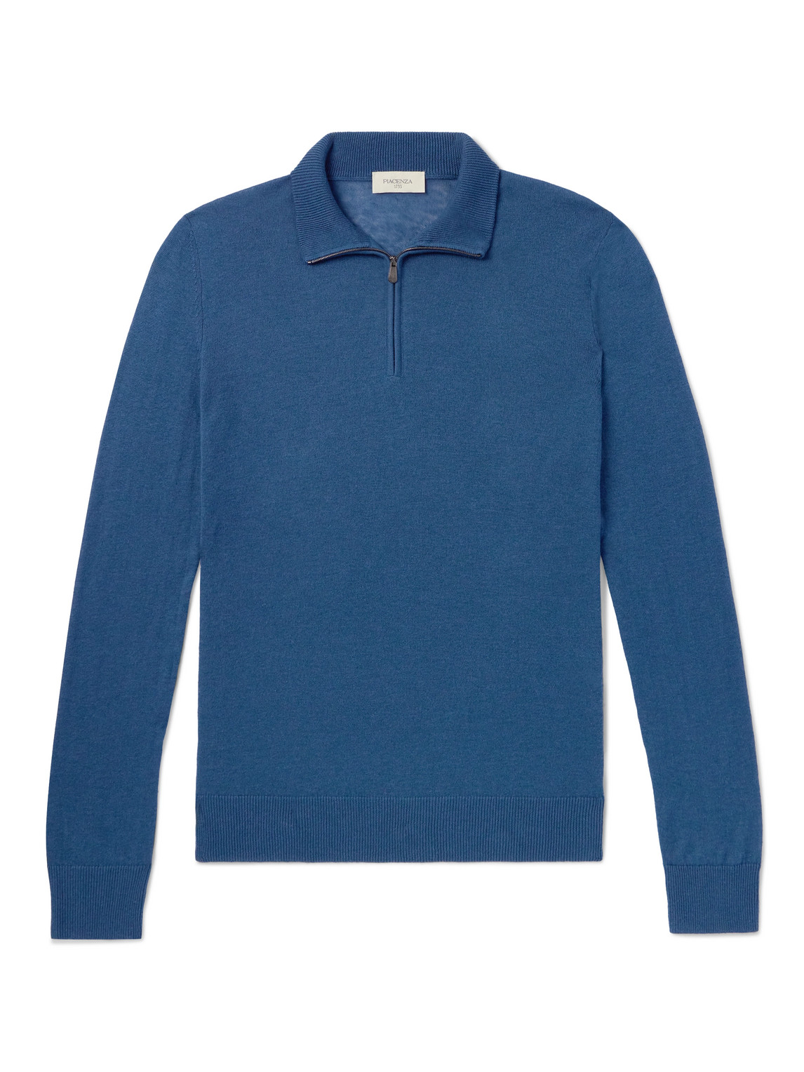 PIACENZA 1733 - Silk and Cashmere-Blend Half-Zip Sweater - Men - Blue - IT 50 von PIACENZA 1733