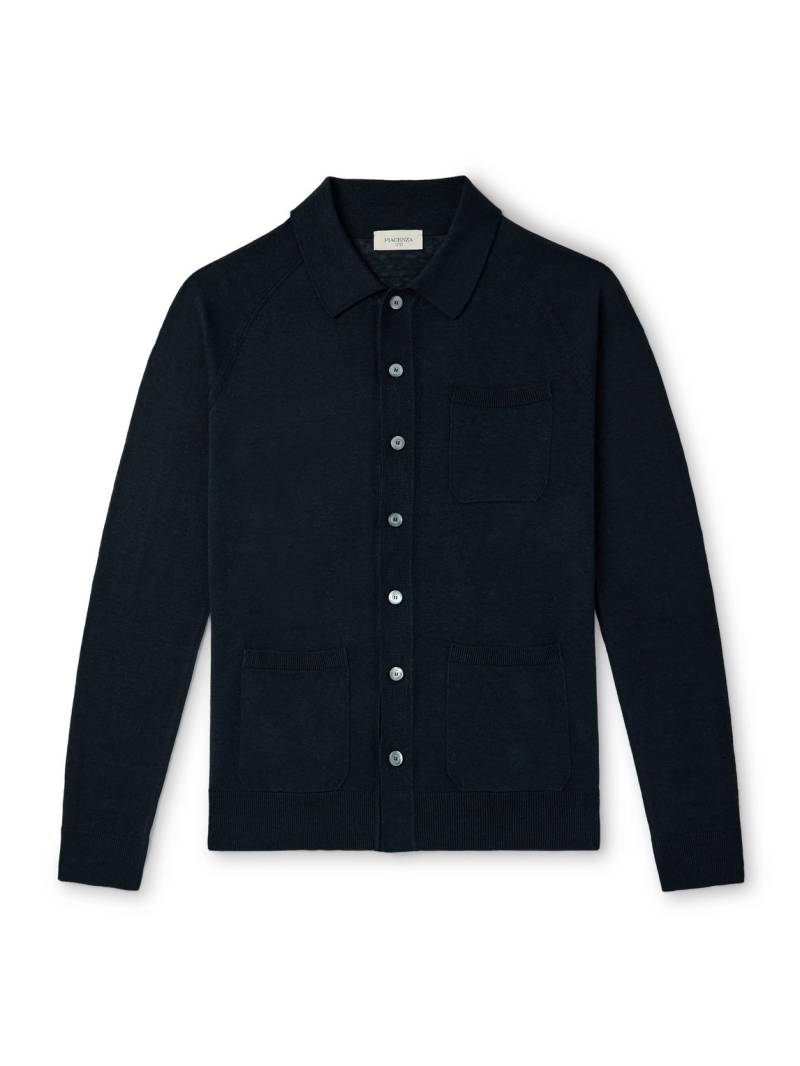 PIACENZA 1733 - Silk and Linen-Blend Cardigan - Men - Blue - IT 48 von PIACENZA 1733