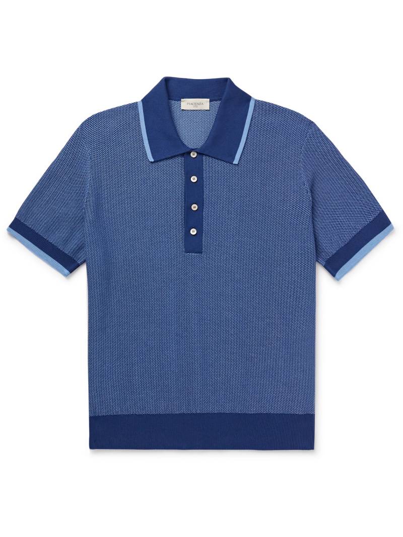 PIACENZA 1733 - Slim-Fit Birdseye Cotton Polo Shirt - Men - Blue - IT 56 von PIACENZA 1733