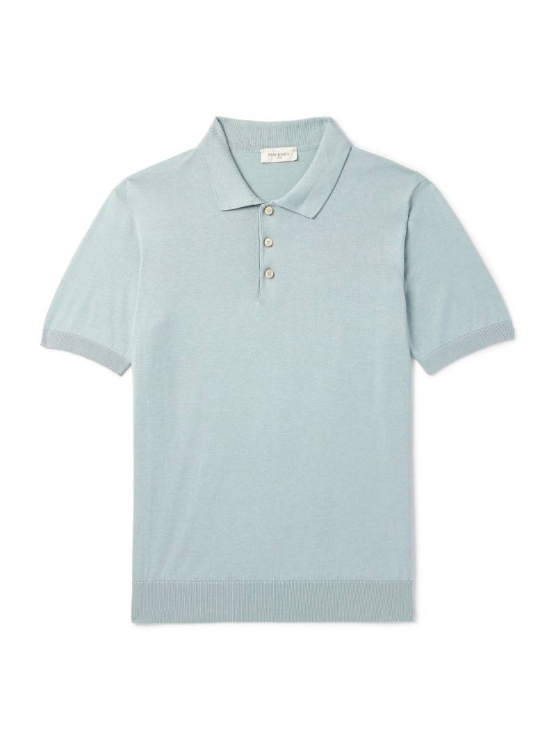 PIACENZA 1733 - Slim-Fit Silk and Cotton-Blend Polo Shirt - Men - Blue - IT 54 von PIACENZA 1733