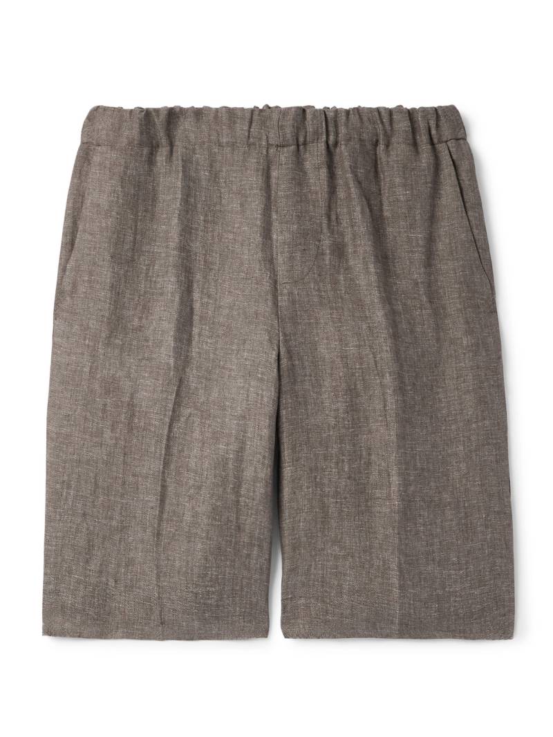 PIACENZA 1733 - Straight-Leg Herringbone Linen Shorts - Men - Neutrals - IT 46 von PIACENZA 1733