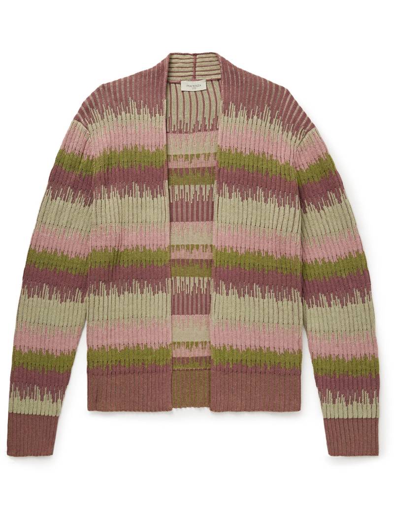 PIACENZA 1733 - Striped Silk and Linen-Blend Cardigan - Men - Brown - IT 50 von PIACENZA 1733