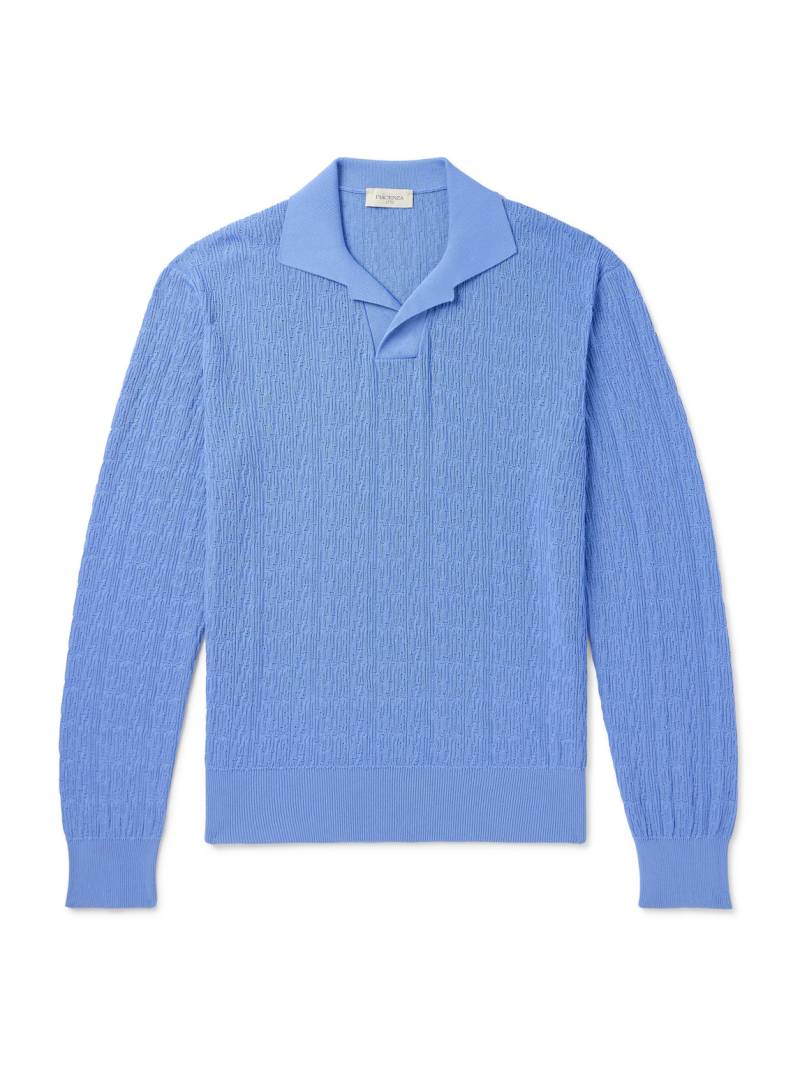 PIACENZA 1733 - Textured Cotton Polo Shirt - Men - Blue - IT 54 von PIACENZA 1733