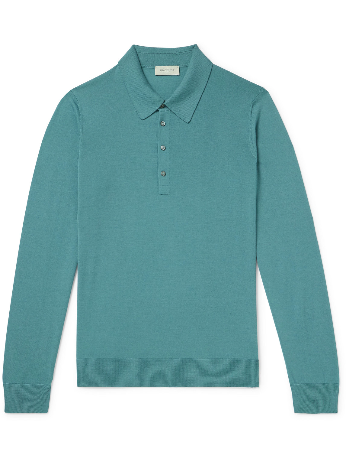 PIACENZA 1733 - Virgin Wool Polo Shirt - Men - Blue - IT 46 von PIACENZA 1733