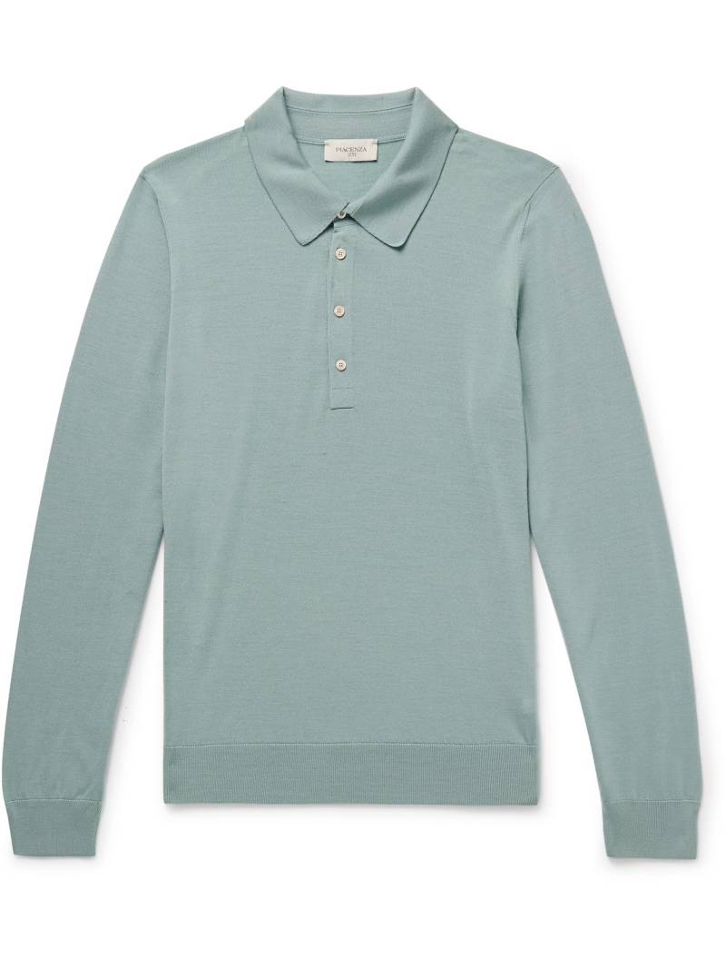 PIACENZA 1733 - Wool Polo Shirt - Men - Blue - IT 52 von PIACENZA 1733