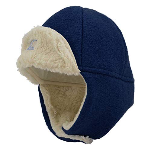 PICKAPOOH Baby/Kinder Mütze Fynn aus Bio-Wollwalk, Marine, 54 von PICKAPOOH