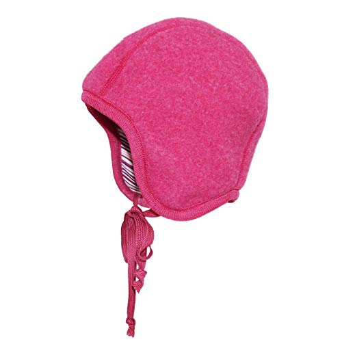 PICKAPOOH Baby Wendemütze Luc Bio-Wollfleece/Bio-Baumwolle Fuchsia Gr. 42 von PICKAPOOH