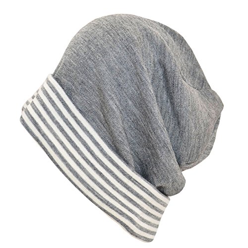 PICKAPOOH Kinder/Damen/Herren Beanie Mütze Luca Bio-Schurwolle/Seide, Grau Gr. 56 von PICKAPOOH