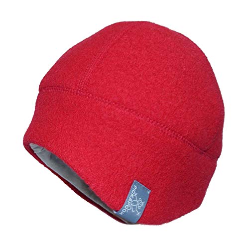 PICKAPOOH Kinder/Damen/Herren Mütze Milan Bio-Wollwalk Rot 58 von PICKAPOOH