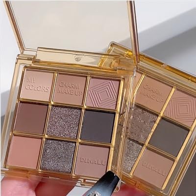 PICKX Eyeshadow Makeup Palette Matte Shimmer 9 Colors High Pigmented Colorful Creamy Texture Eye Shadow Powder Long Lasting Waterproof Eye Shadow Pallet (A) von PICKX