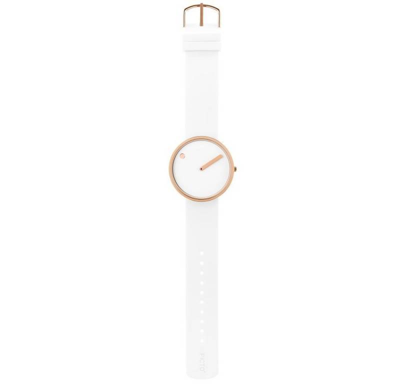PICTO Quarzuhr PICTO Damen Armbanduhr 43383-0220r, weiß / rosé D. 40mm Silikonband PICTO Quarzuhr PICTO Damen Armbanduhr 43383-0220r, weiß / rosé D. 40mm Silikonband von PICTO