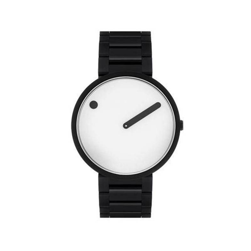 PICTO Quarzuhr PICTO Uhr Edelstahl schwarz, weißes Ziffernblatt 43379-2020 von PICTO