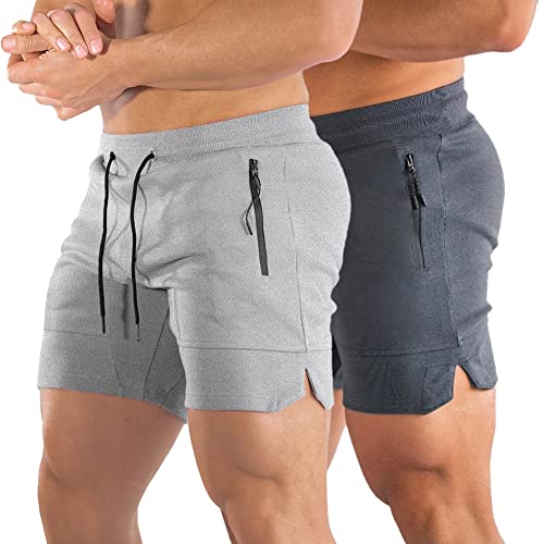 PIDOGYM Herren 12,7 cm Fitness-Shorts, taillierte Jogginghose für Bodybuilding, Laufen, Training mit Reißverschlusstaschen, Dunkelgrau und Hellgrau, X-Groß PIDOGYM Herren 12,7 cm Fitness-Shorts, taillierte Jogginghose für Bodybuilding, Laufen, Training mit Reißverschlusstaschen, Dunkelgrau und Hellgrau, X-Groß von PIDOGYM