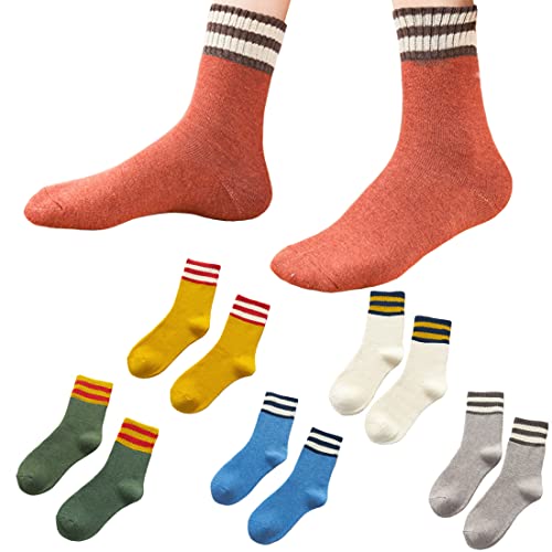 PIDUDU 6 Paar Damen Winter Baumwollsocken,Damensocken mit mittlerem Schlauch, Damen Stricksocken,Weiche Warme Socken Wintersocken EU 35-42 (B) von PIDUDU