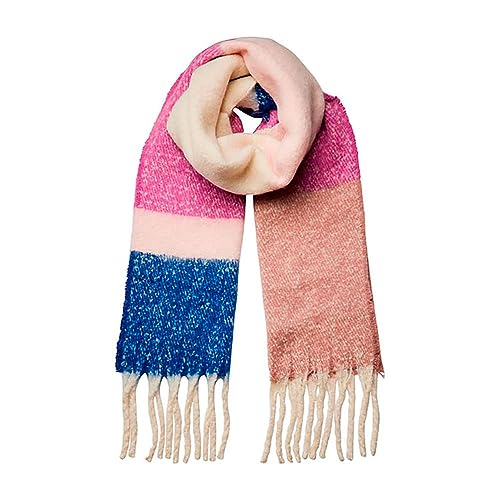 Bestseller A/S PIECES Damen PCBEA Long Scarf NOOS BC Winter-Schal,Radiant Orchid/Detail:COLOUR BLOCKING,Einheitsgröße von PIECES