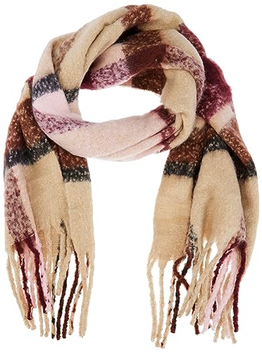 Bestseller A/S PIECES Damen PCBEA Long Scarf NOOS BC Winter-Schal,Silver Mink/AOP:CHECK,Einheitsgröße von PIECES