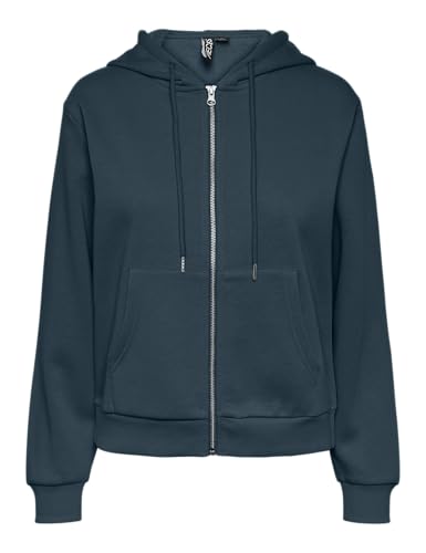 Pieces Damen Pcchilli Ls Zip Hoodie Noos Bc Sweatshirt 17140741,Reflecting Pond,L von PIECES
