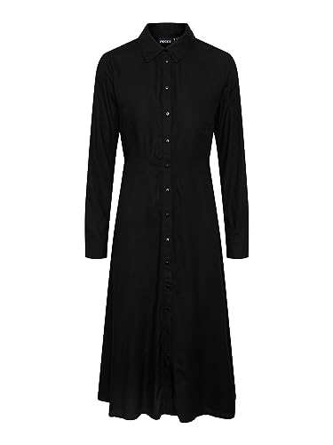 PIECES A/S PCNOVA LS Midi Dress NOOS BC, Schwarz, L von PIECES