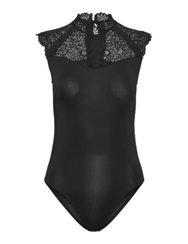 PIECES Damen Pcamber Sl Bodystocking Body 17149435 ,Schwarz ,XS von PIECES